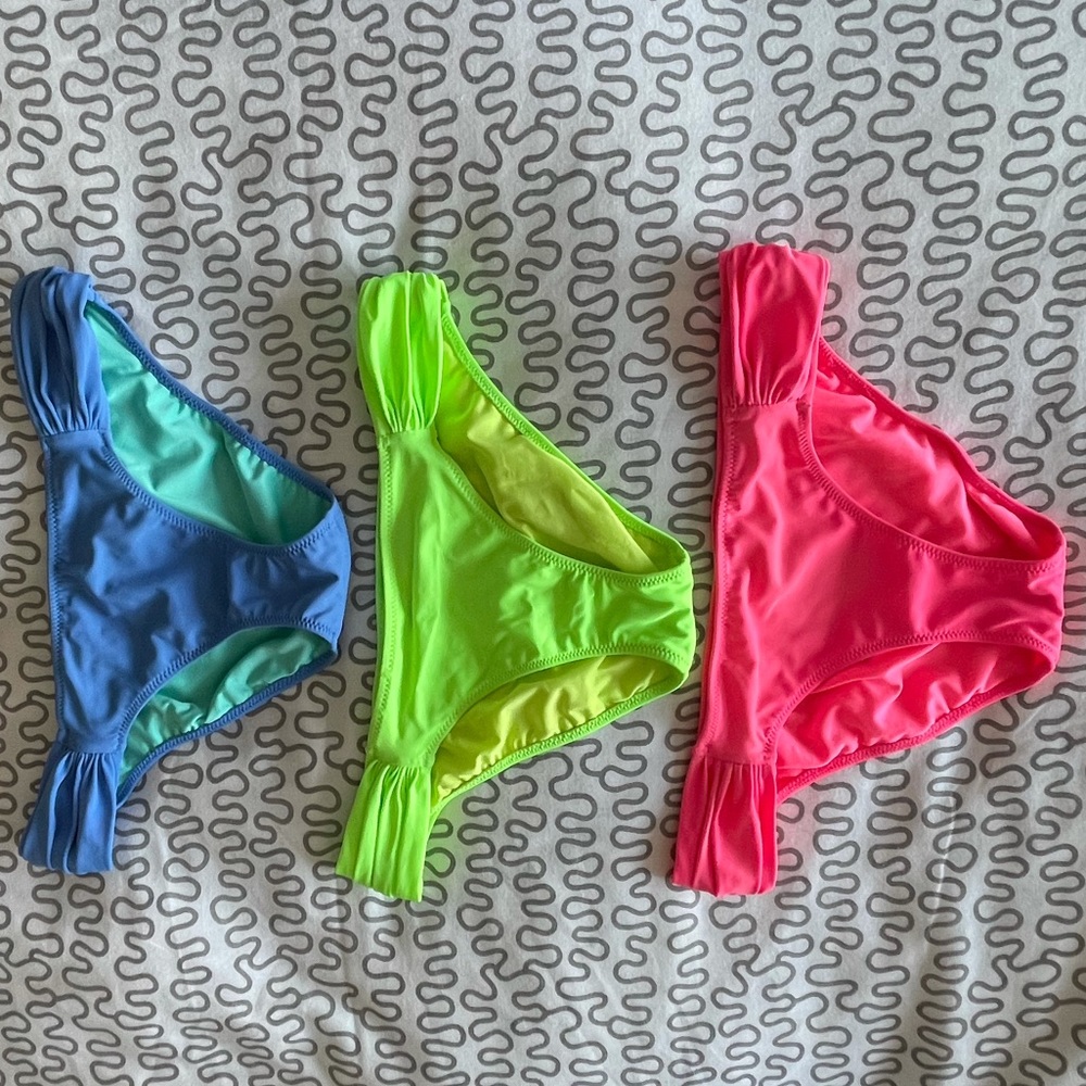 Victoria's Secret Neon Pink, Lime Green & Blue Bikini Bottoms